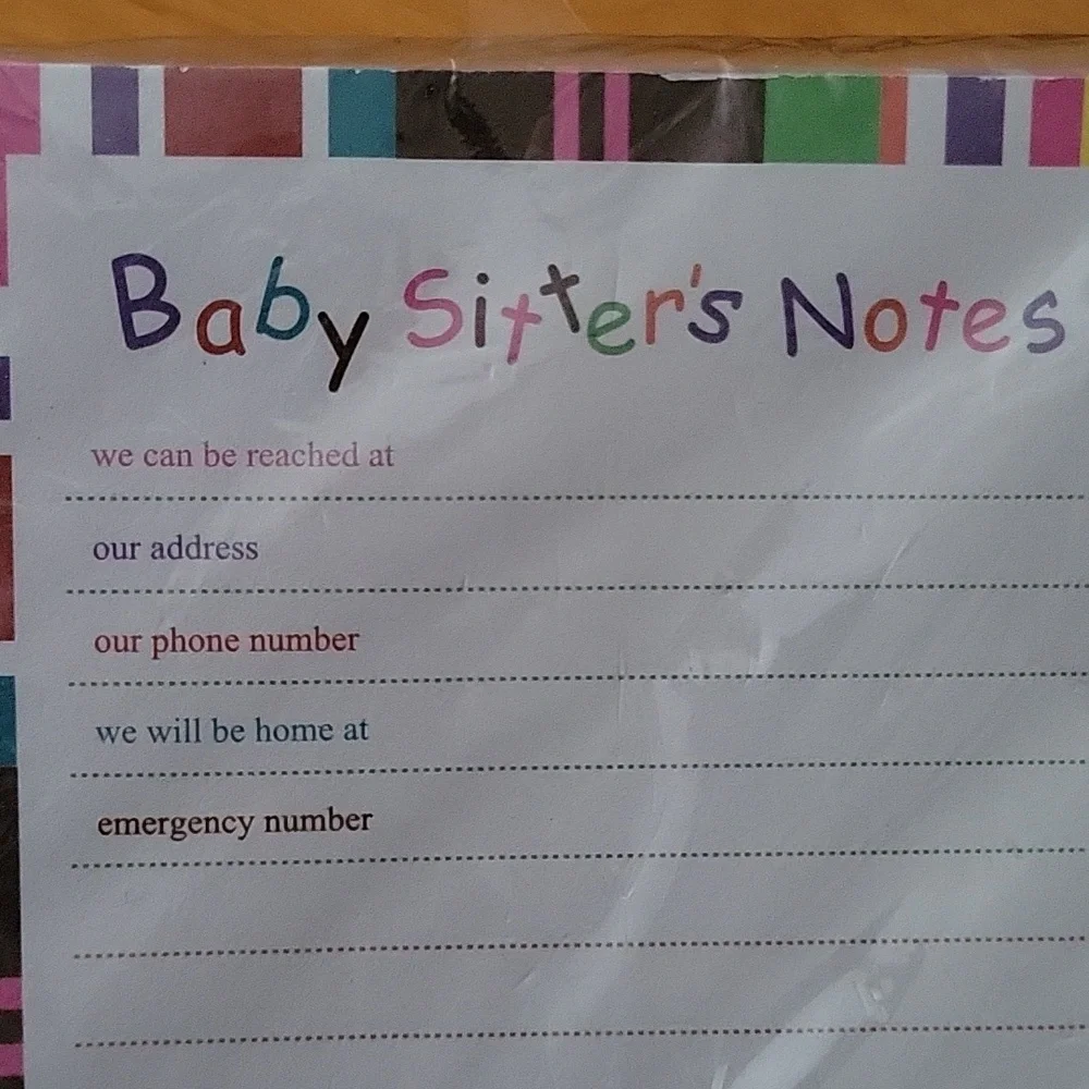 2/$7 Babysitter's Notes Pad
